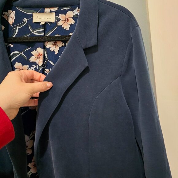 Skies Are Blue Plus Size 2X Navy Blue Blazer – Floral Lined Lightweight Work - Picture 9 of 14